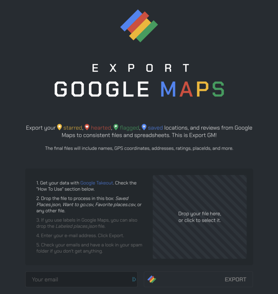 Export Google Maps